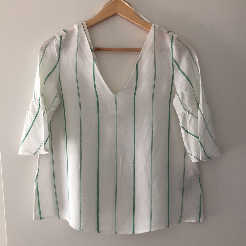 MASSIMO DUTTI linen striped top